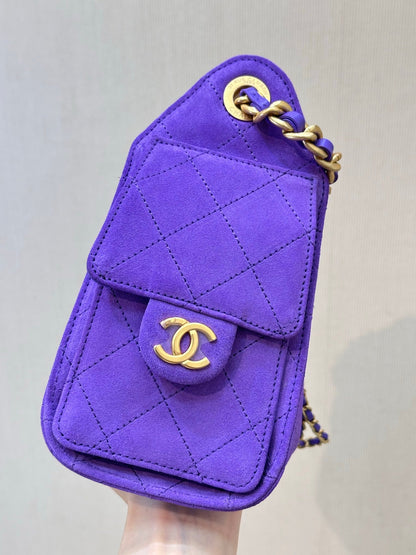 25C suede hippie bag (Purple）