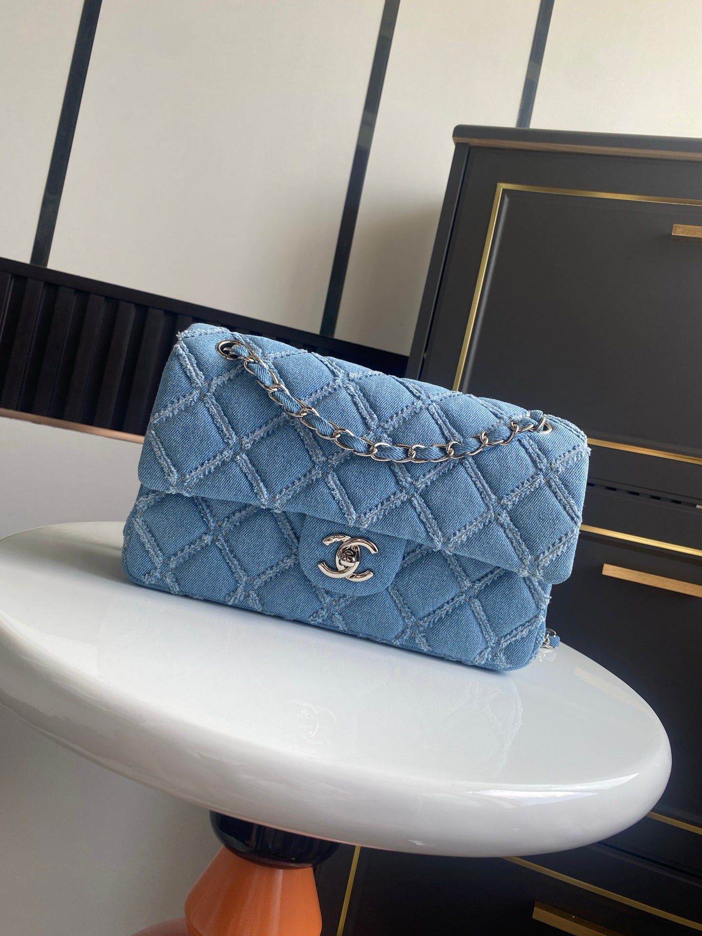 New denim chain shoulder bag