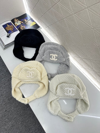 Cashmere buckle skiing knitted hat