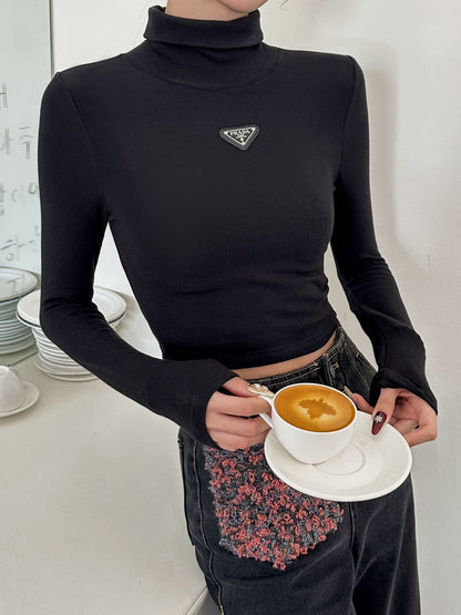 Triangle high neck base top