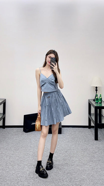 Short strap short skirt set