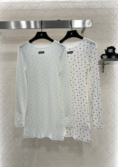 Slim fit round neck floral dress