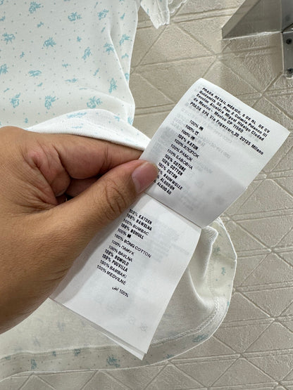 Round neck floral short sleeved shirt