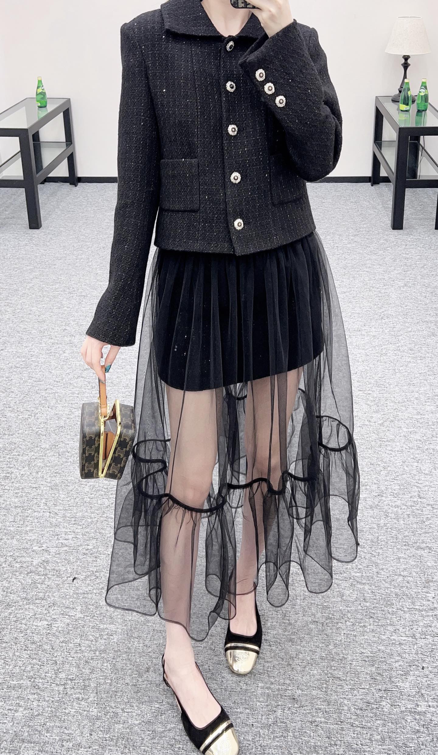 Plaid coarse floral bead dress half skirt