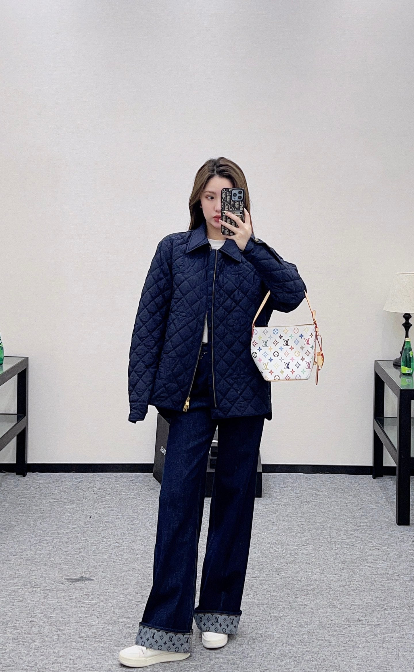 Collar embossed cotton jacket