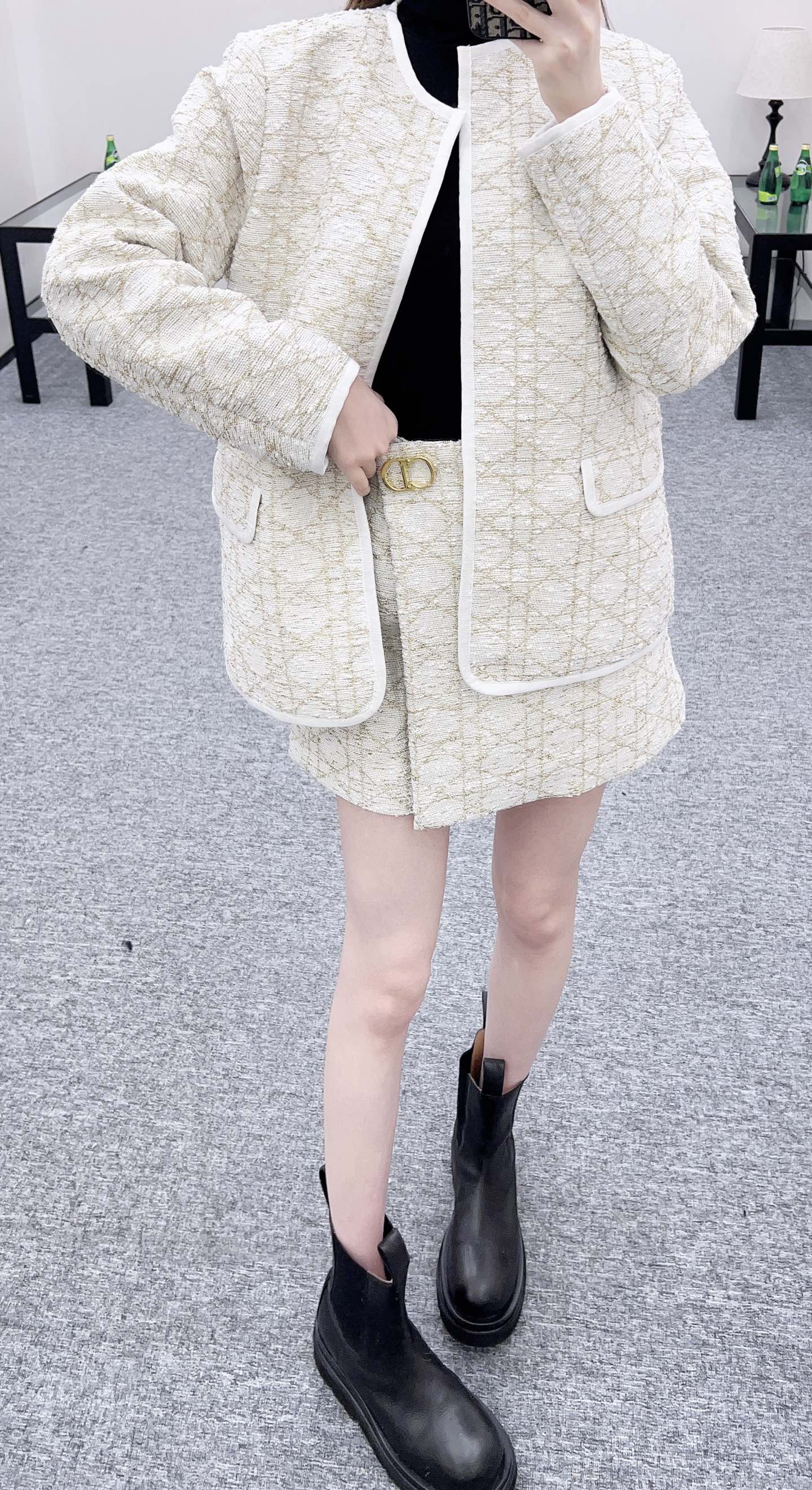 Tengge patterned jacquard skirt pants