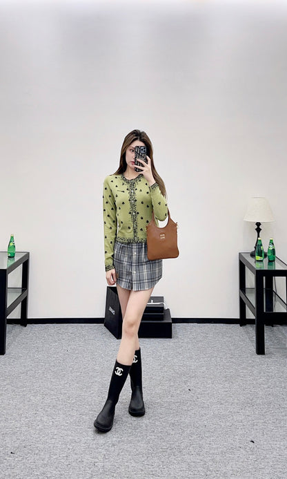 Sequin studded knitted cardigan