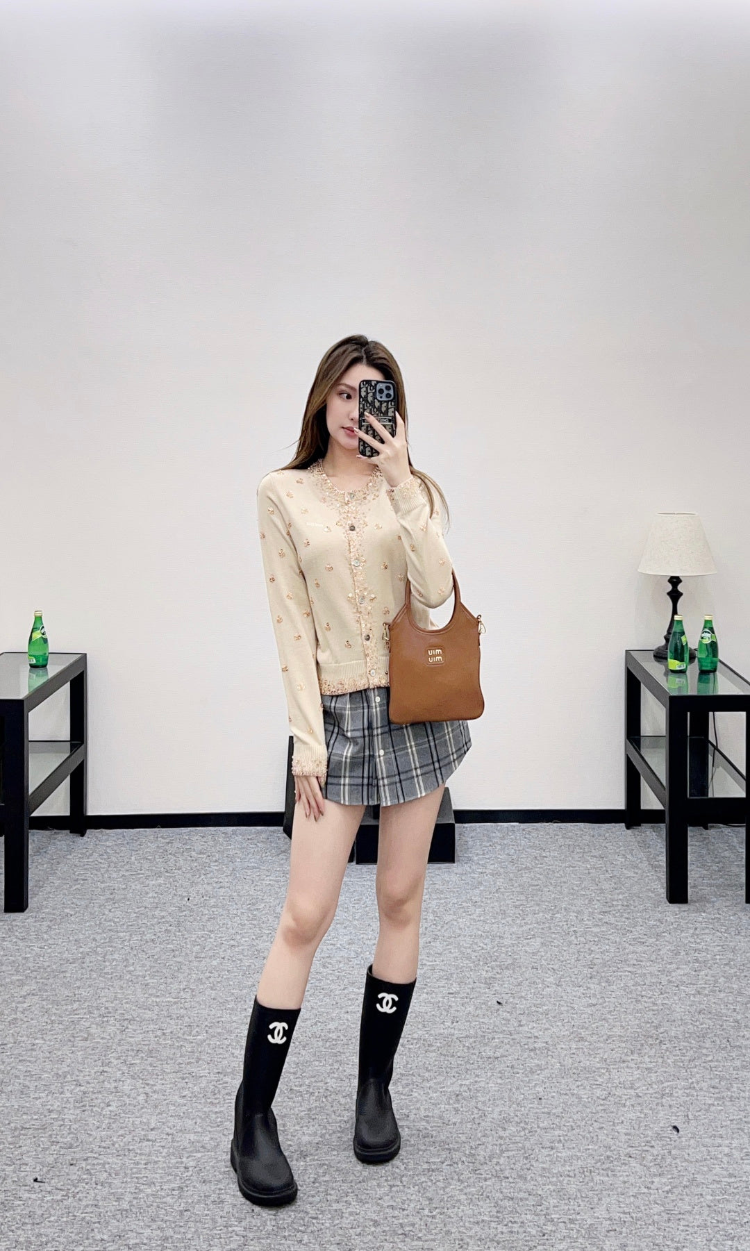 Sequin studded knitted cardigan