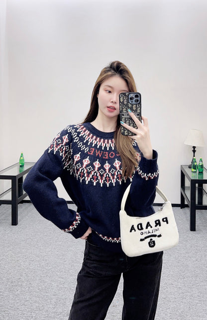 Heavy Industry Hook Flower Bead Sweater