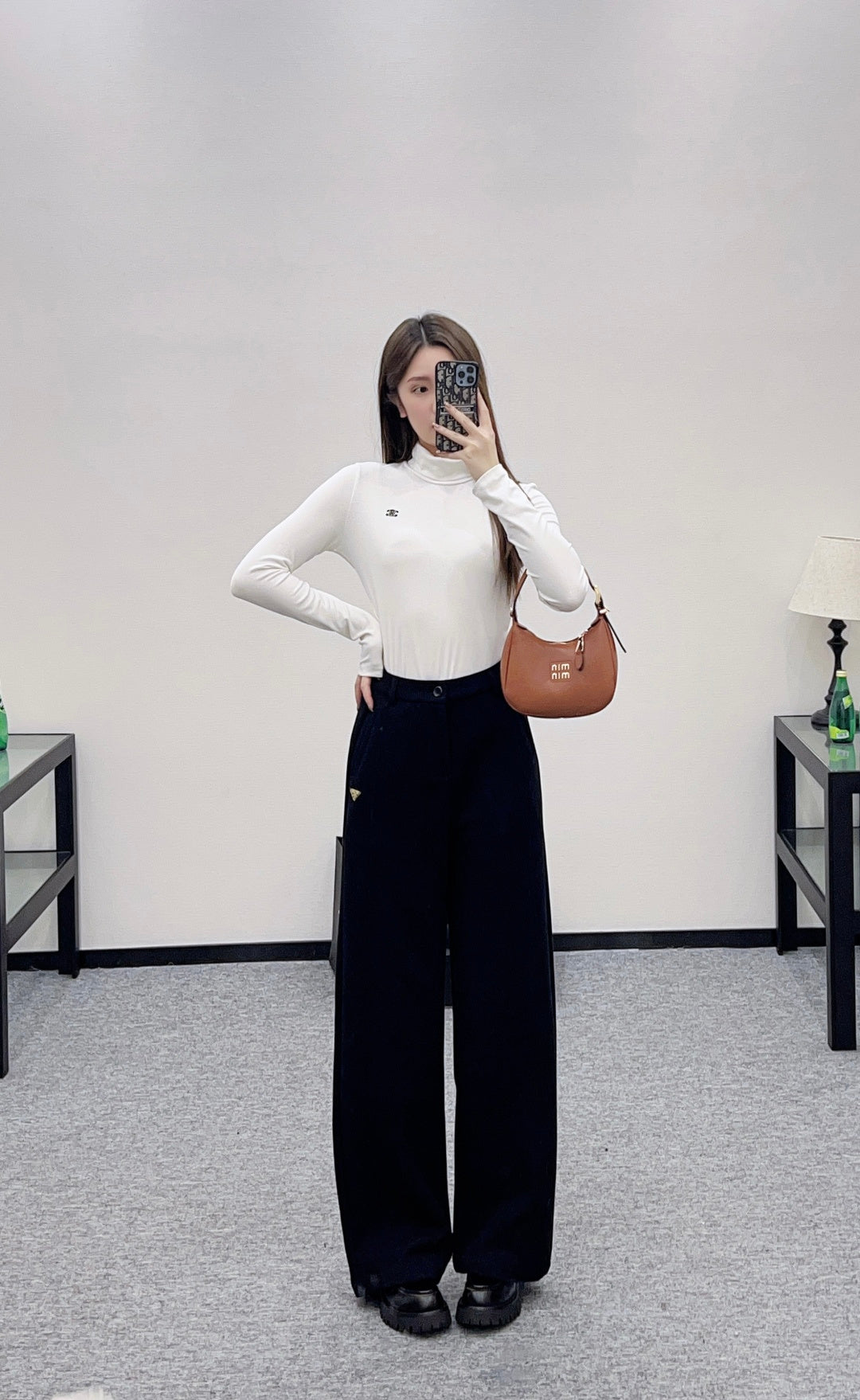 Woolen suit, wide leg pants