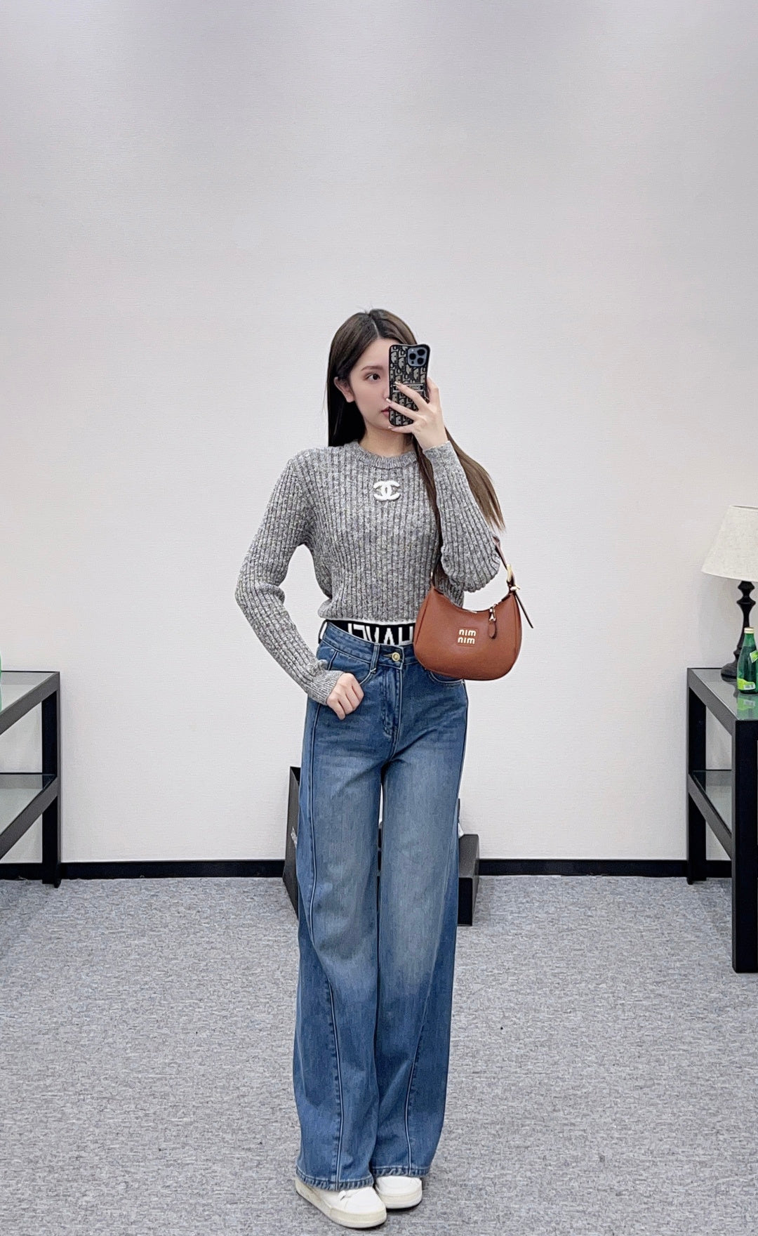 Vertical pit knitted pullover sweater