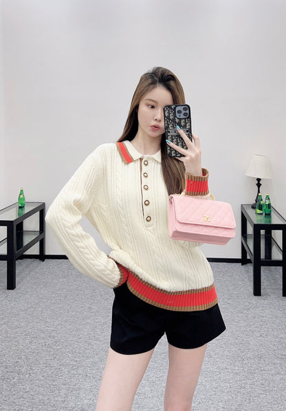 Collar Knitted Top