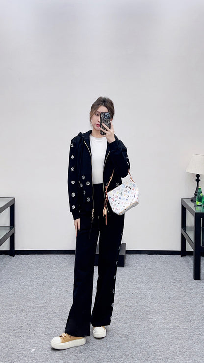 Hooded sequin logo set