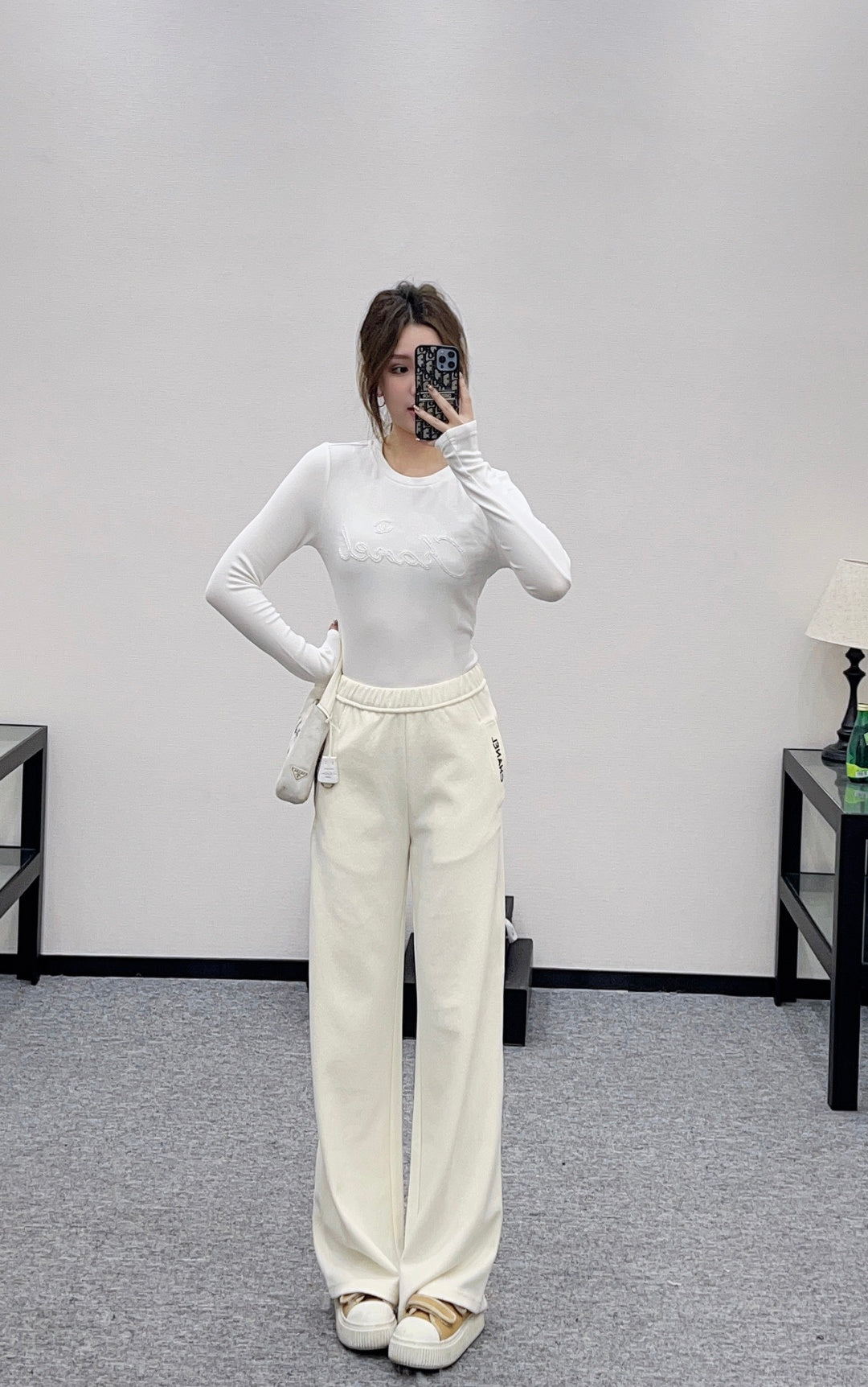 High waisted wide leg pants