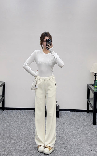 High waisted wide leg pants