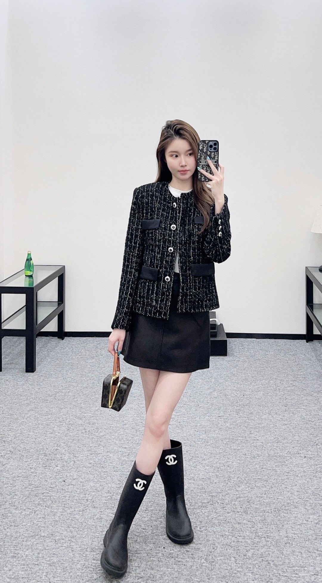 Woven round neck dress jacket