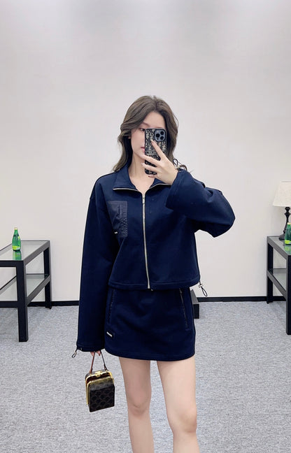 Zipper drawstring skirt