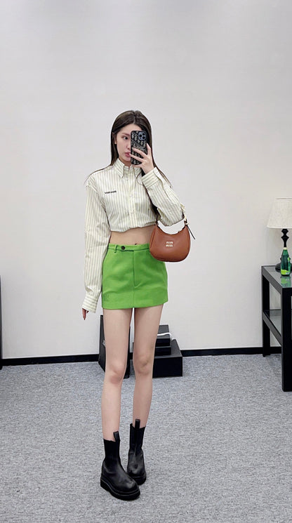 High waisted zipper skirt