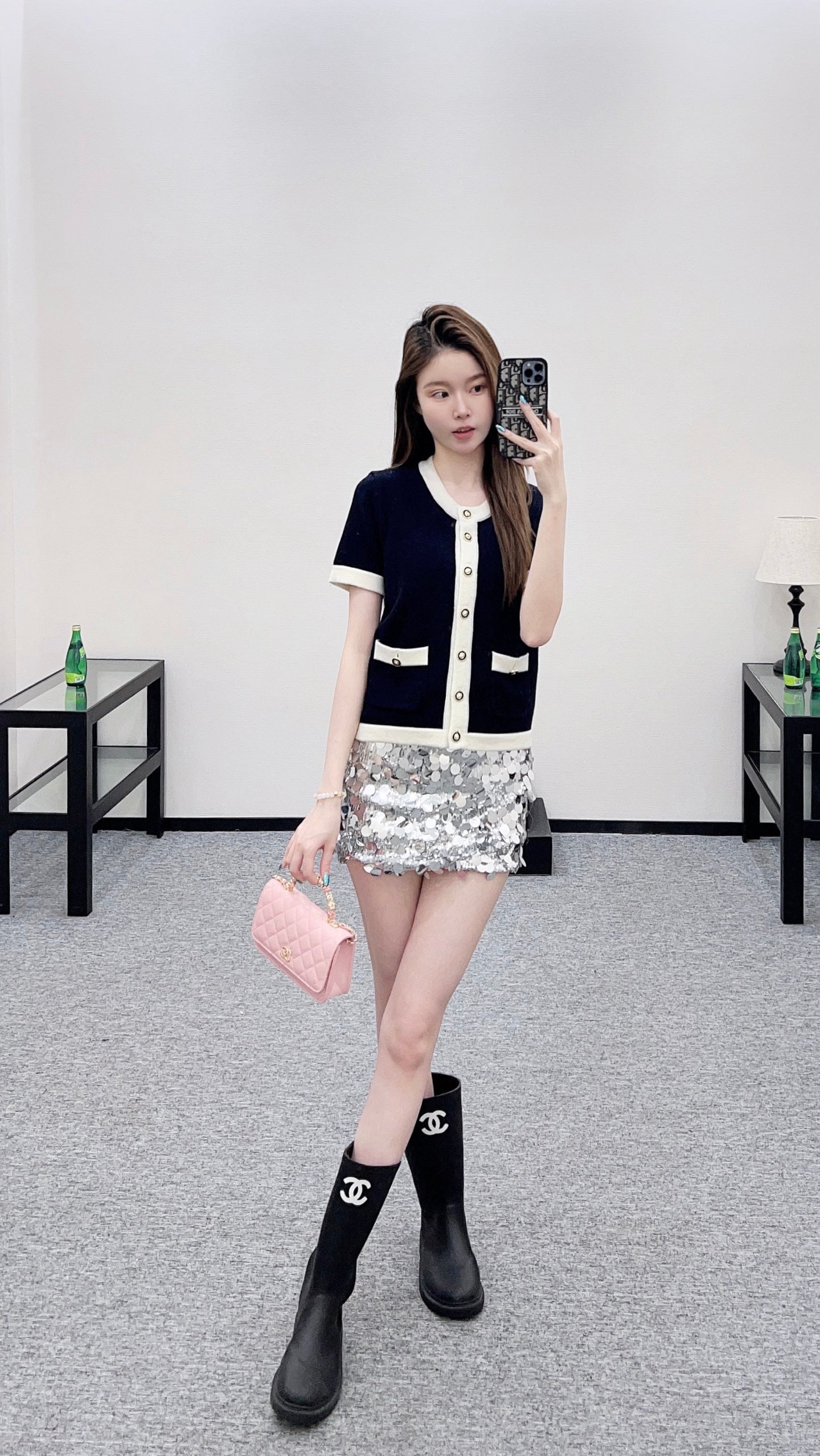 Color blocking edging short sleeved shirt