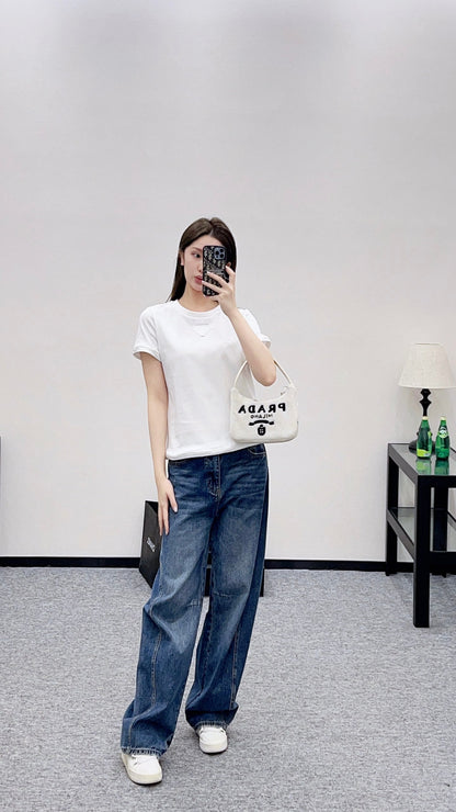 Triangle logo short sleeved shirt