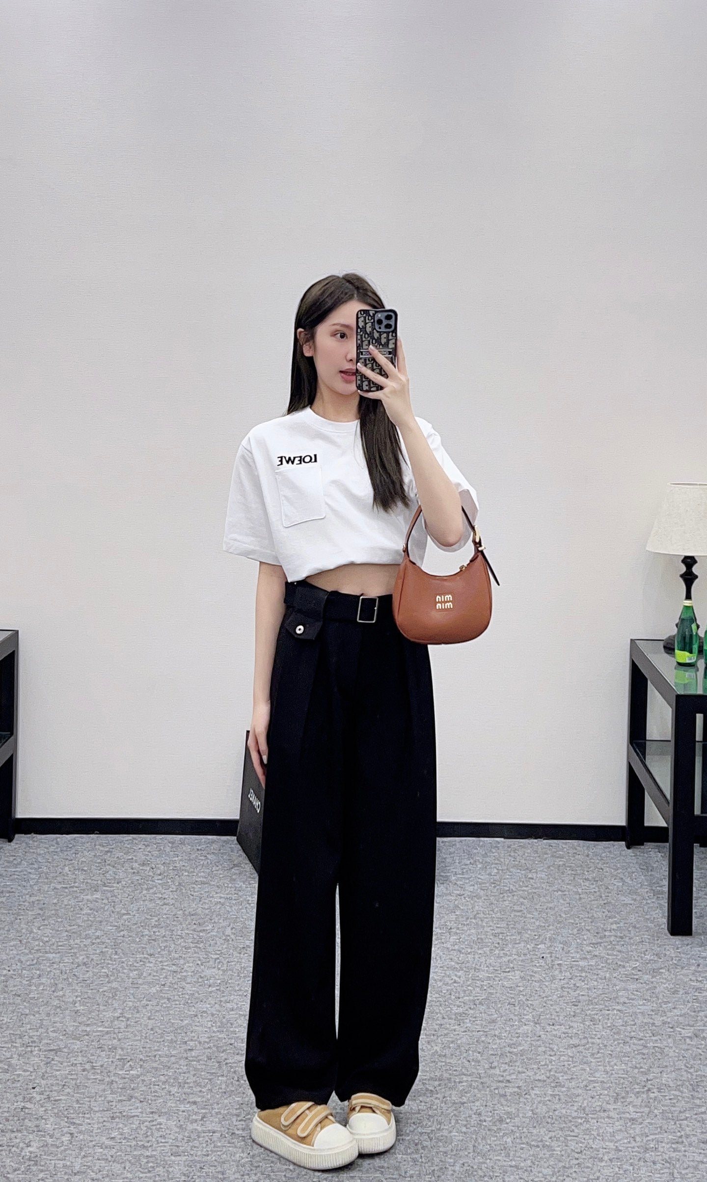 Belt Carrot Wide Leg Pants