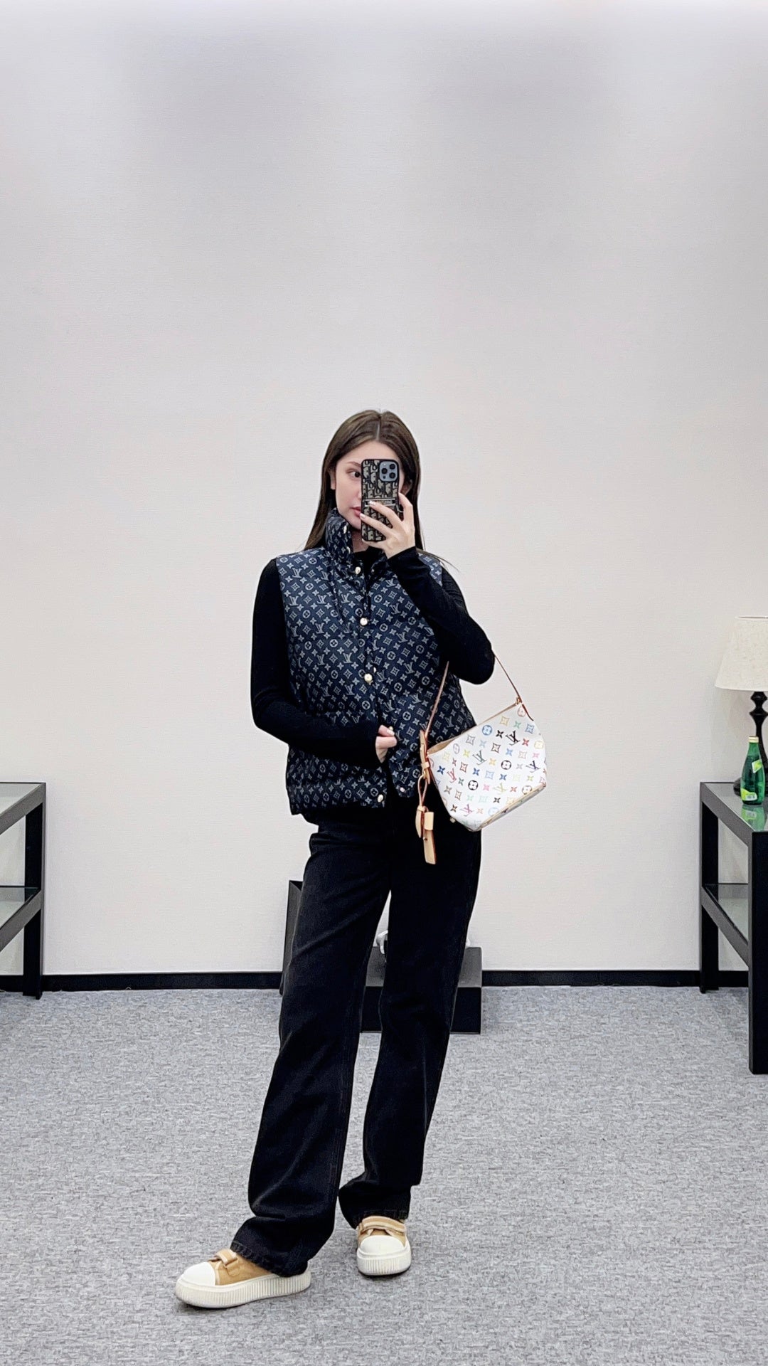 Stand Collar Jacquard Down Vest