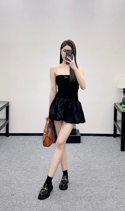 Ribboned Strapless Dress