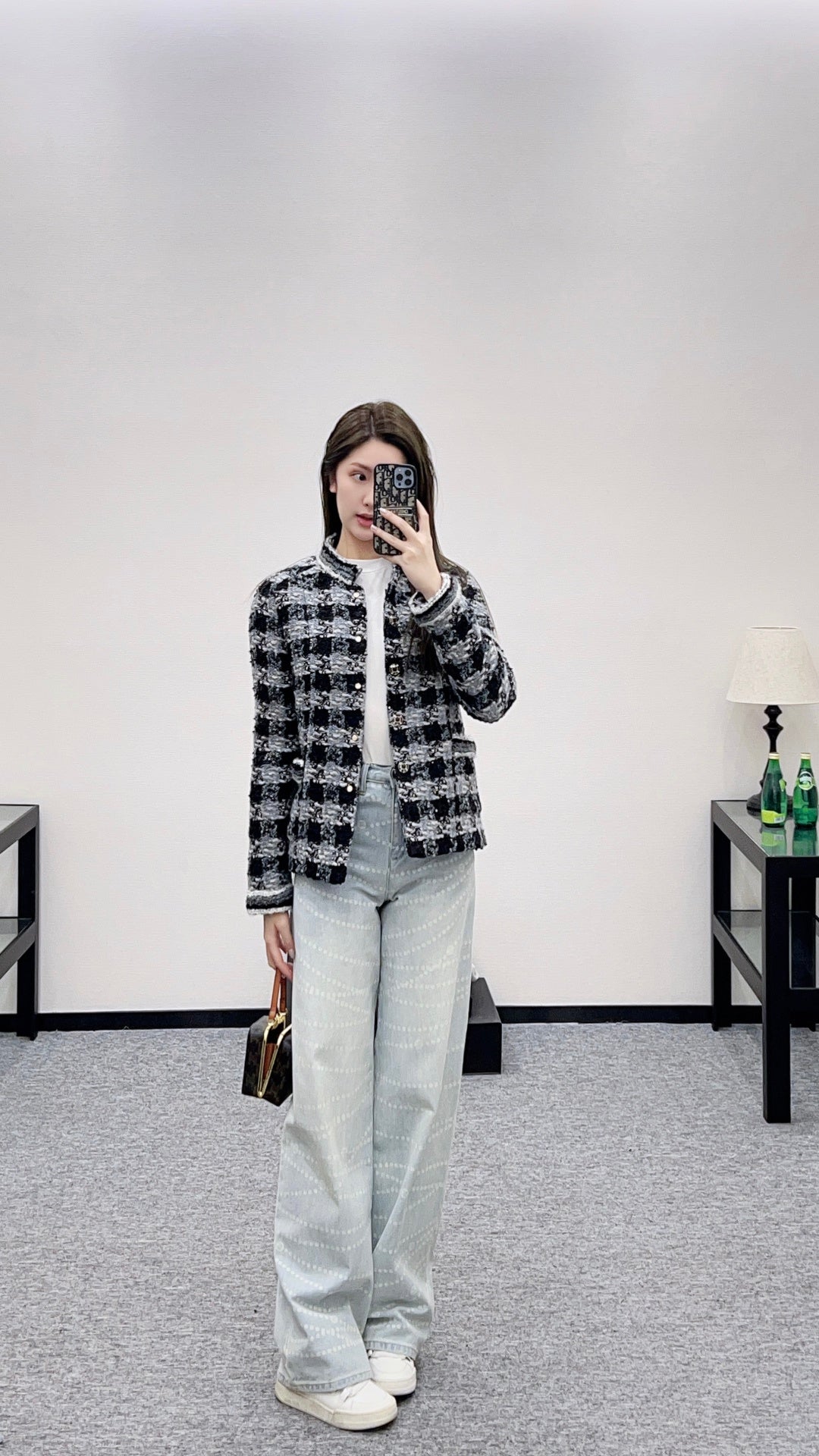 Woven Stand Collar Dress Coat