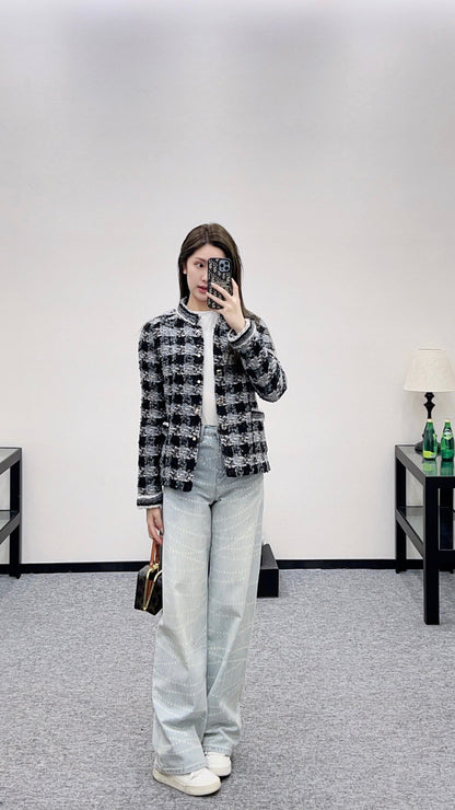 Woven Stand Collar Dress Coat