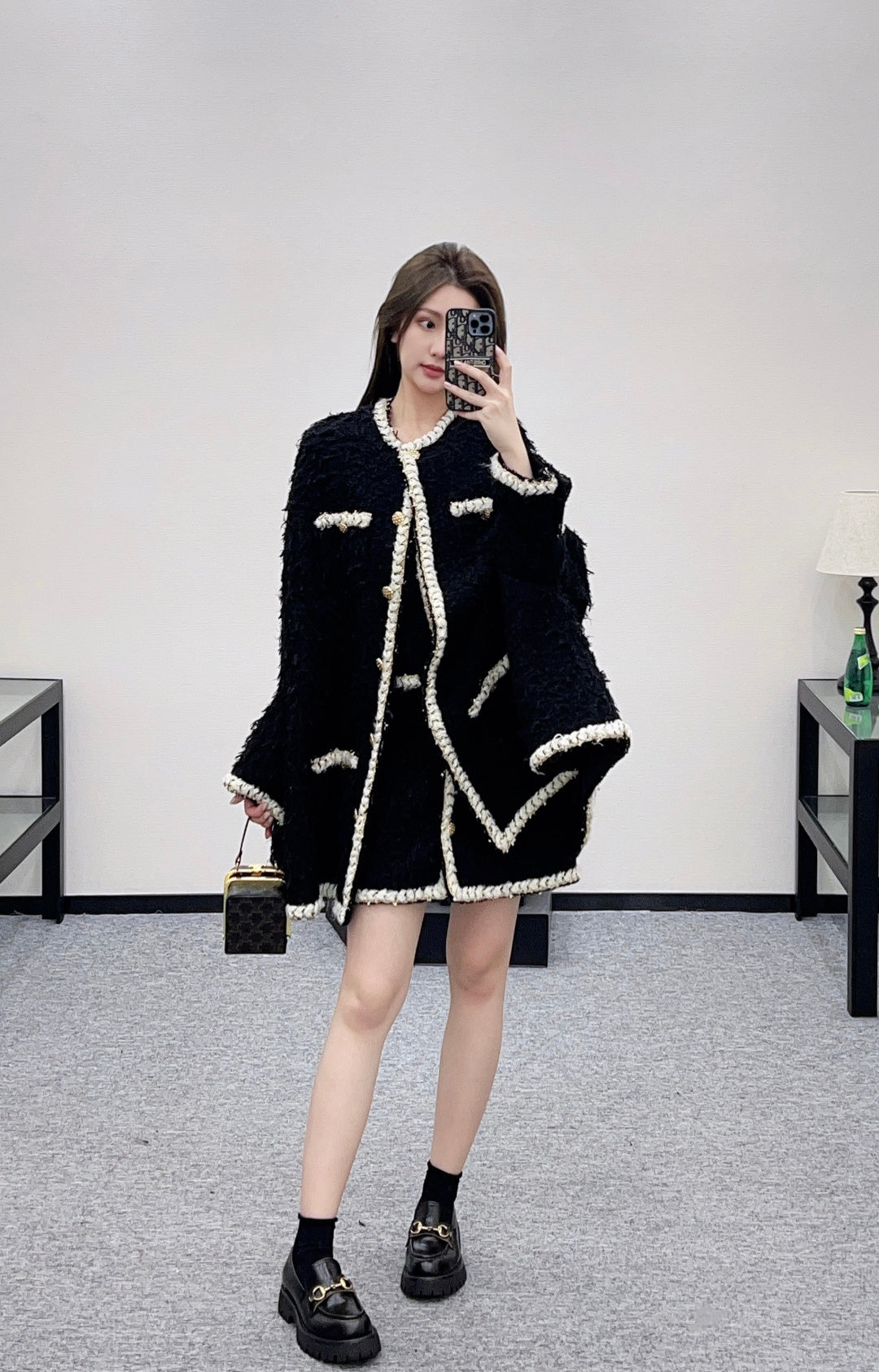 Wool Mid-Length Cape Coat