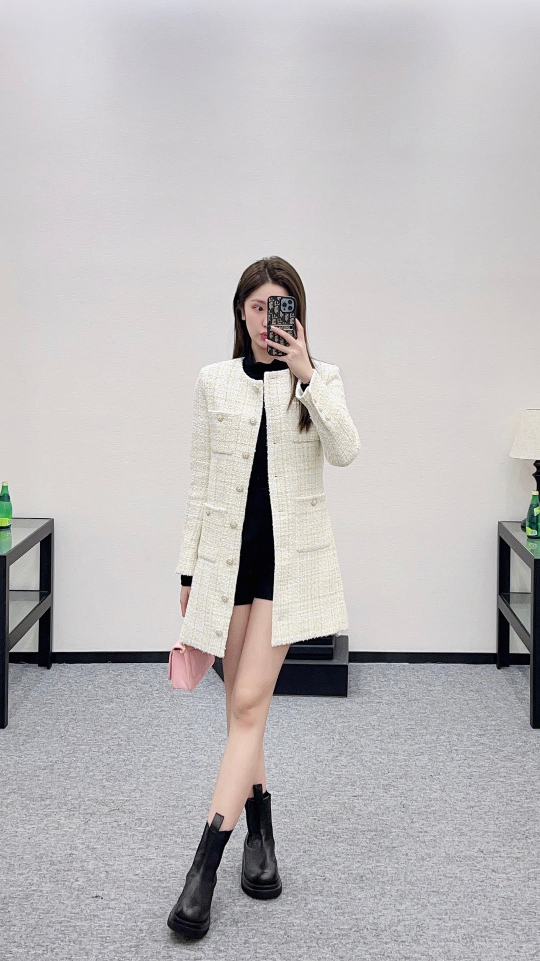 Woven Long Coat Dress