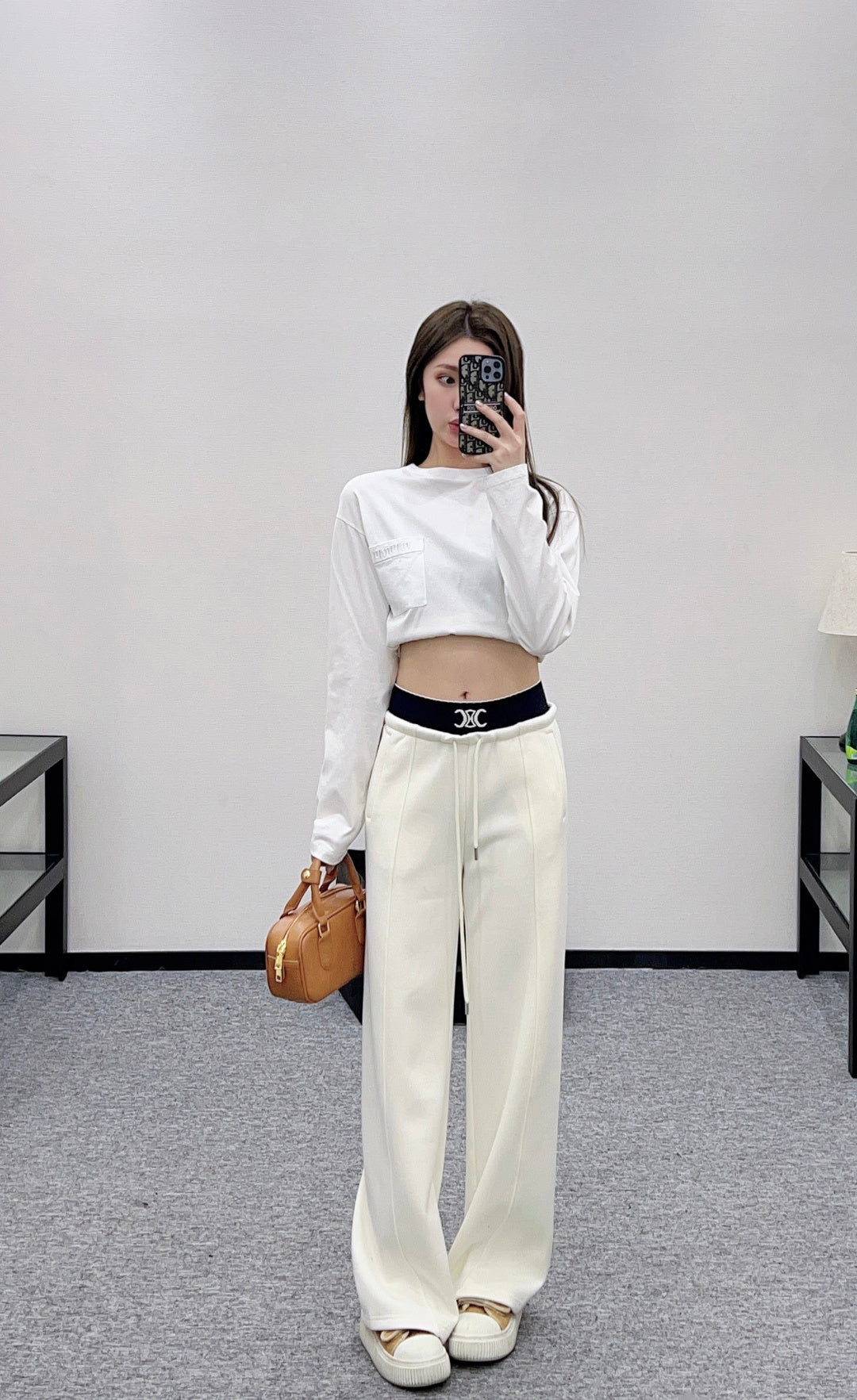 Fleece Casual Webbing Pants