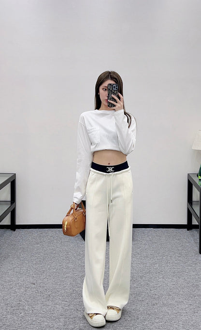 Fleece Casual Webbing Pants