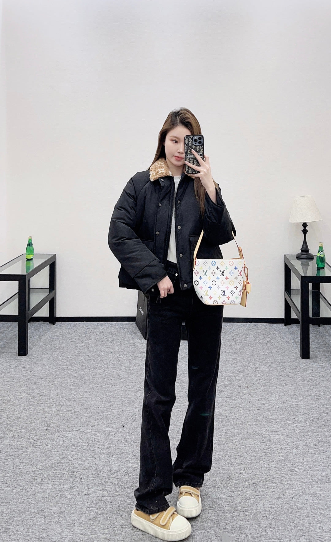 Lamb's Fur Collar Cotton Jacket