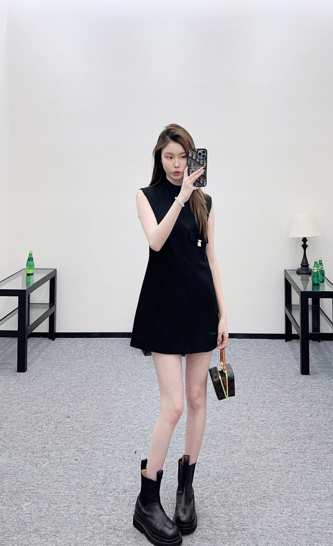 Flap-front Lock Pocket Vest Dress