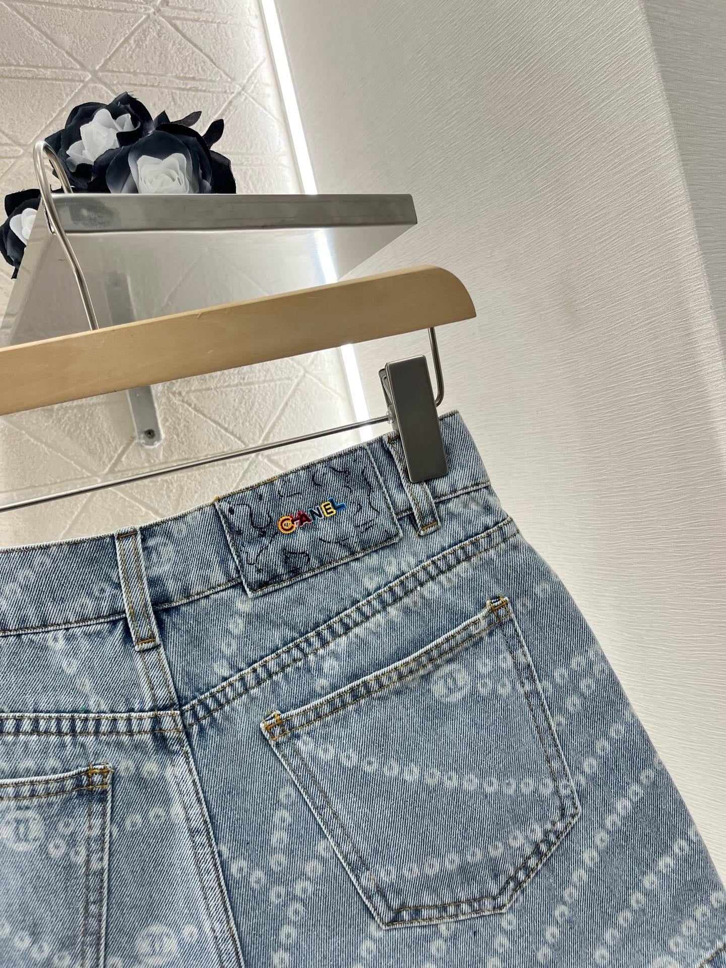 New Arrival 2025SS Laser Chain Denim Short