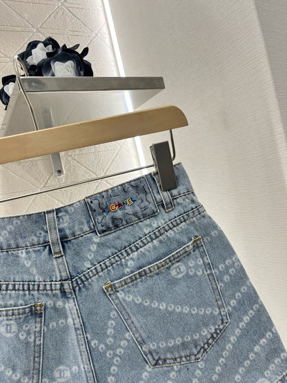 New Arrival 2025SS Laser Chain Denim Short