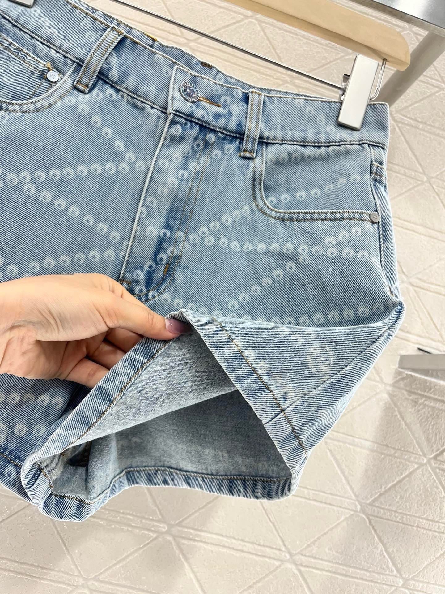 New Arrival 2025SS Laser Chain Denim Short