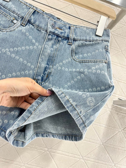 New Arrival 2025SS Laser Chain Denim Short