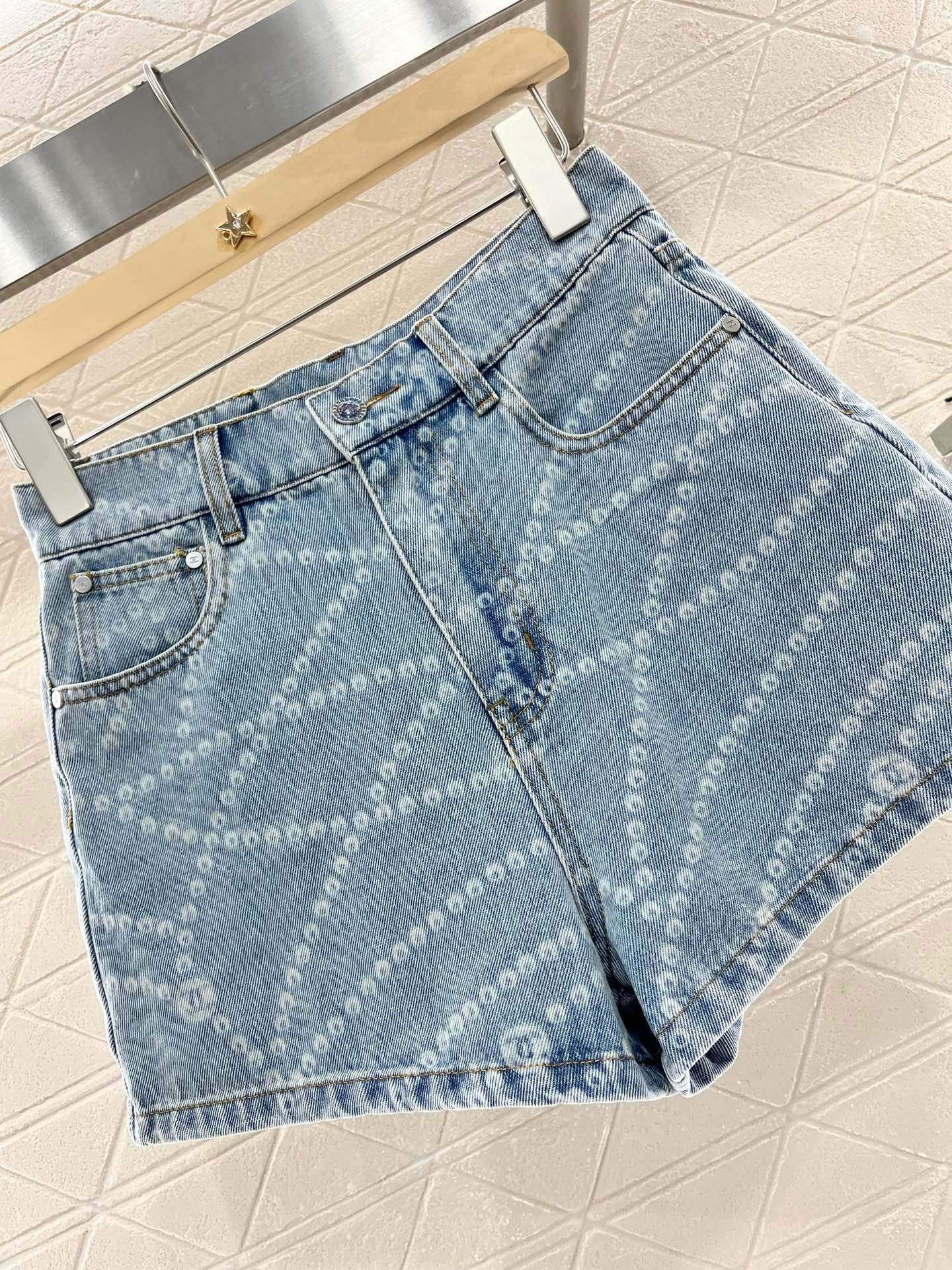 New Arrival 2025SS Laser Chain Denim Short