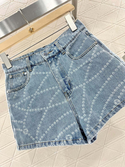 New Arrival 2025SS Laser Chain Denim Short