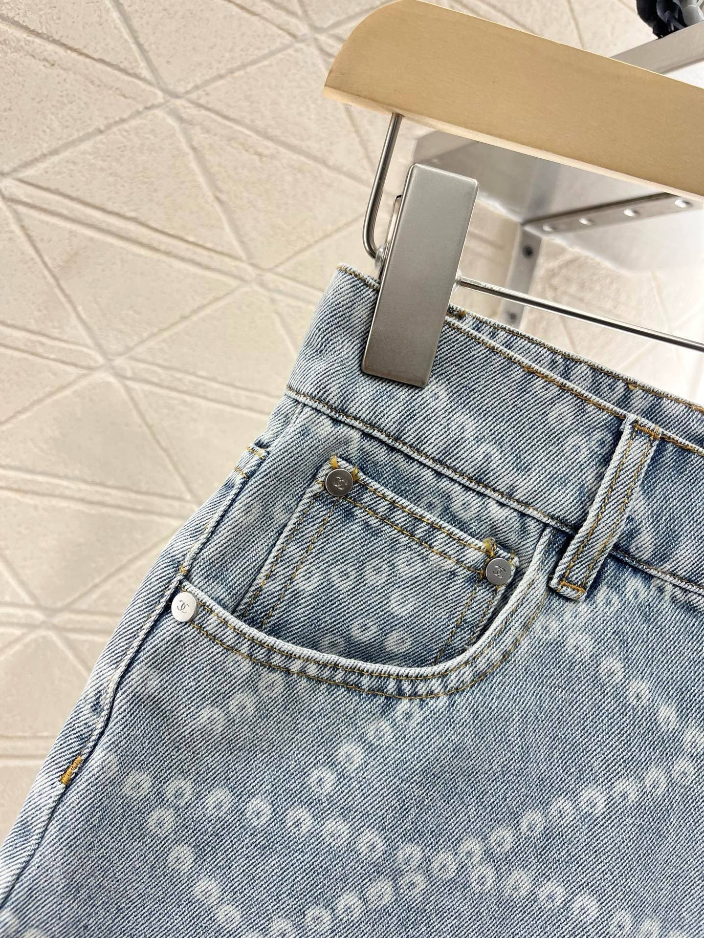 New Arrival 2025SS Laser Chain Denim Short