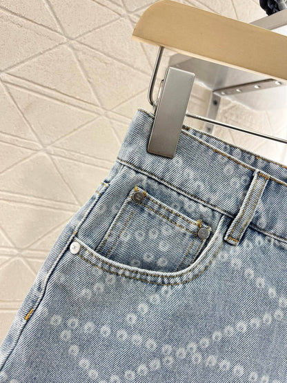 New Arrival 2025SS Laser Chain Denim Short