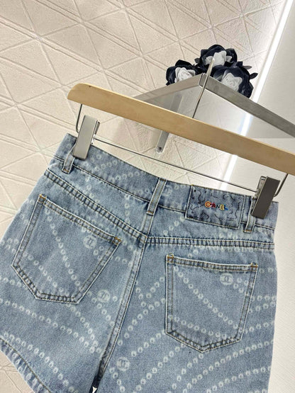 New Arrival 2025SS Laser Chain Denim Short