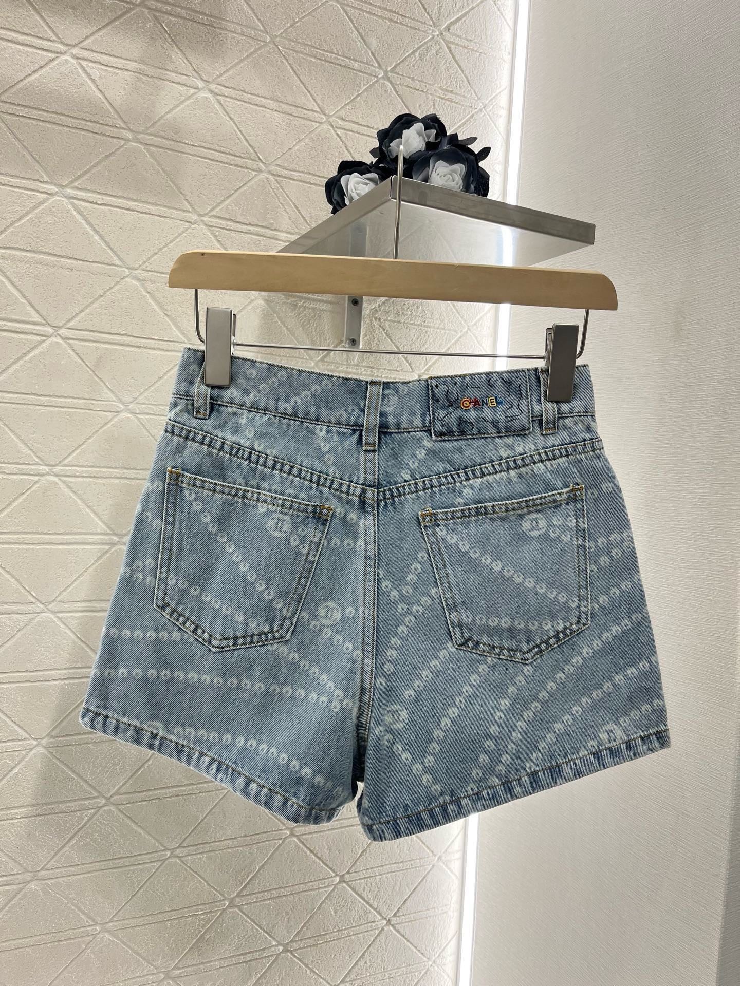 New Arrival 2025SS Laser Chain Denim Short