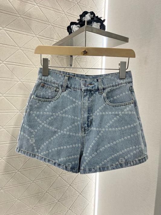 New Arrival 2025SS Laser Chain Denim Short