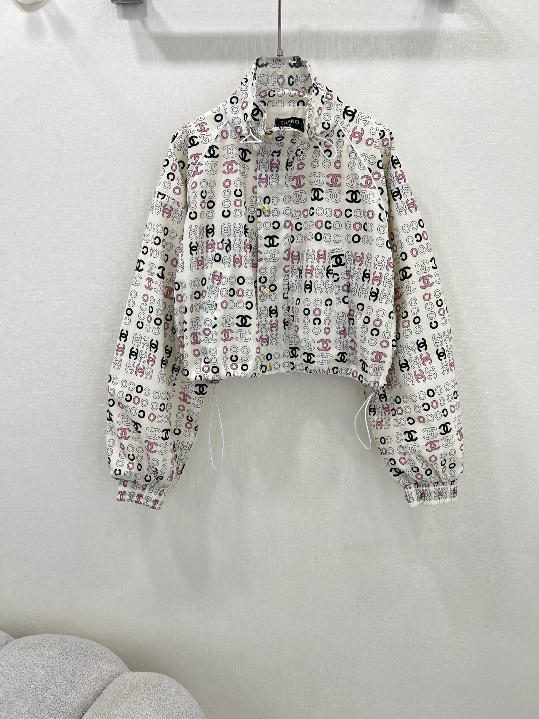 25ss Double letter printed hooded sleeveless jacket