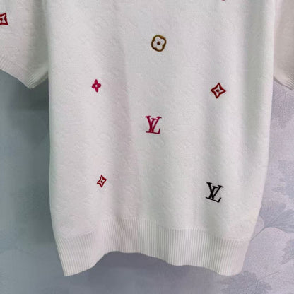 25SS Knitted round neck short sleeved shirt）