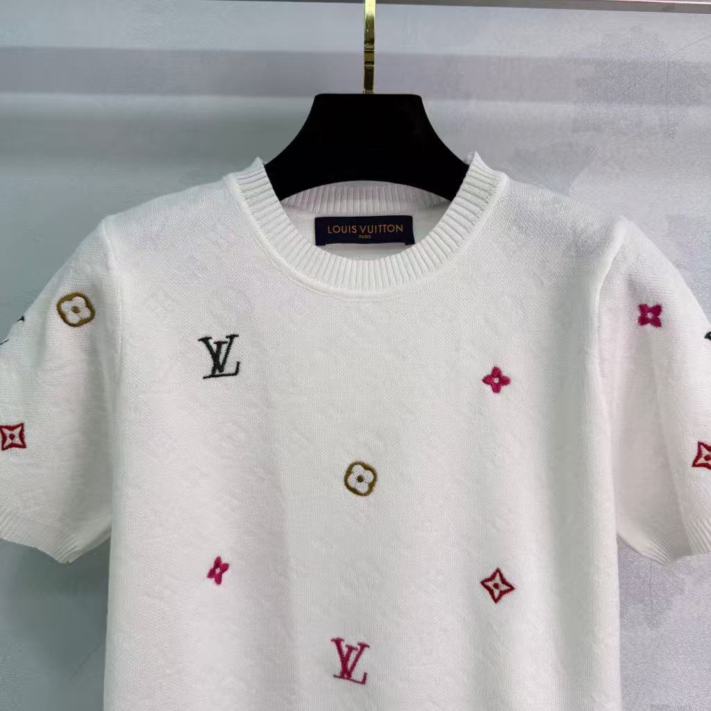 25SS Knitted round neck short sleeved shirt）