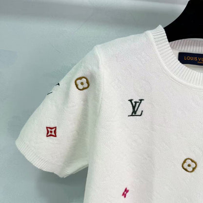 25SS Knitted round neck short sleeved shirt）